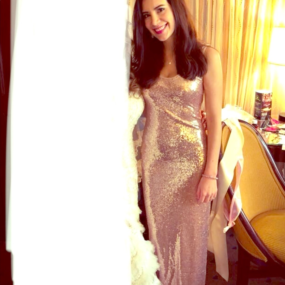 Maxi gold sequin dress